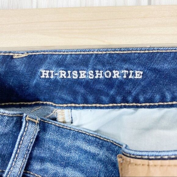 American Eagle | Floral Embroidered Hi Rise Shorties Ne(x)t Level Stretch Size 2 - Picture 4 of 5